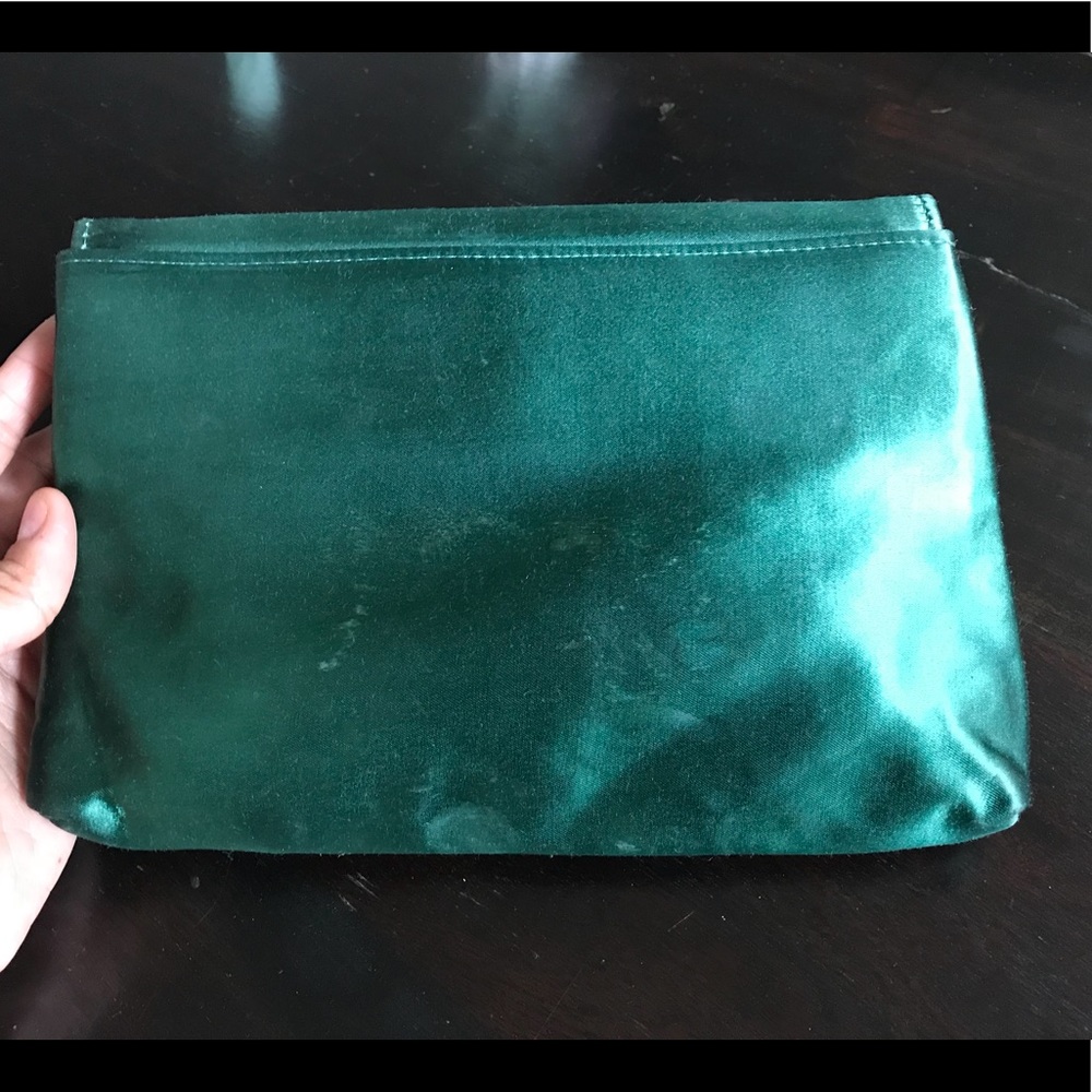 Vintage silk clutch emerald green - Picture 3 of 4